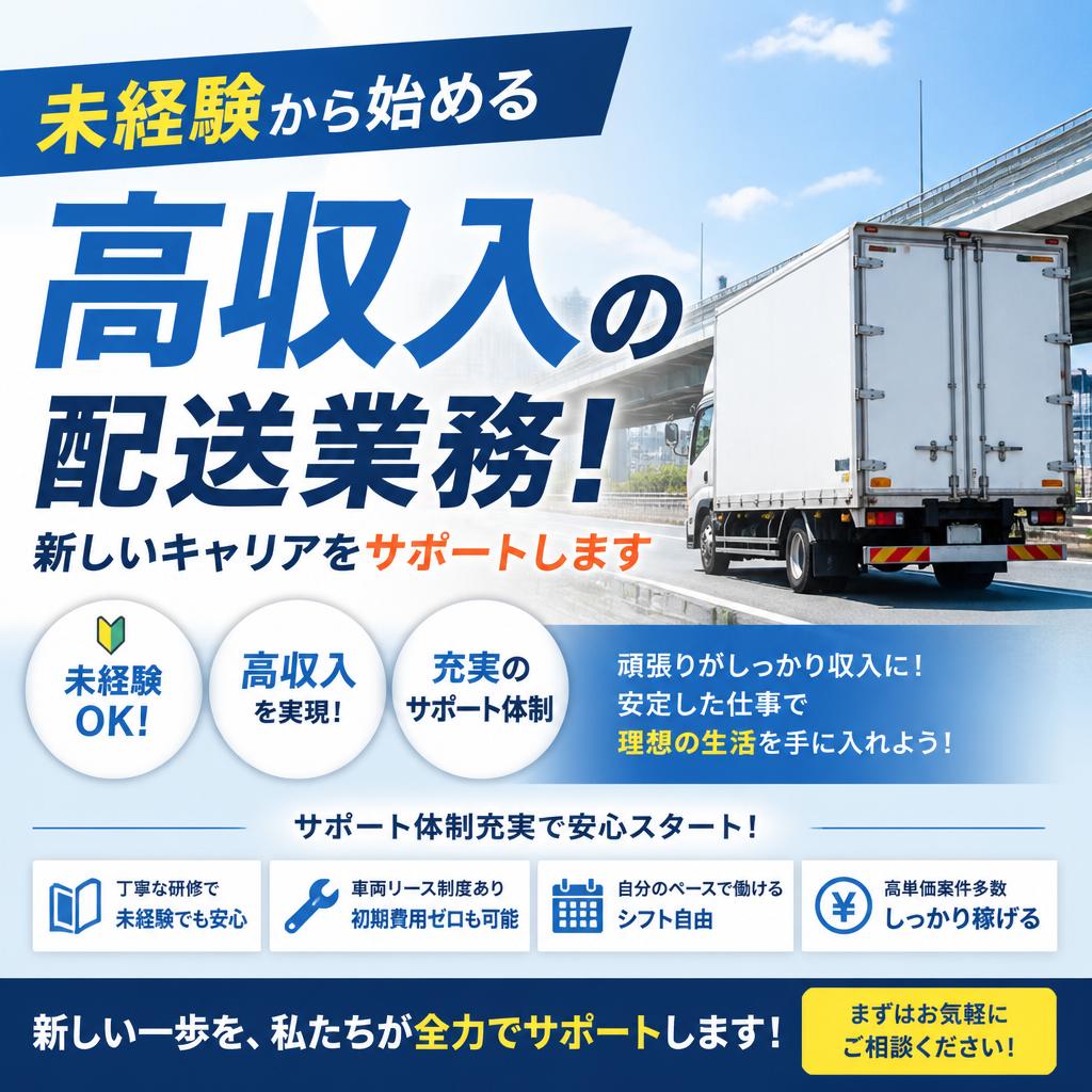 未経験から始める高収入の配送業務！新しいキャリアをサポートします