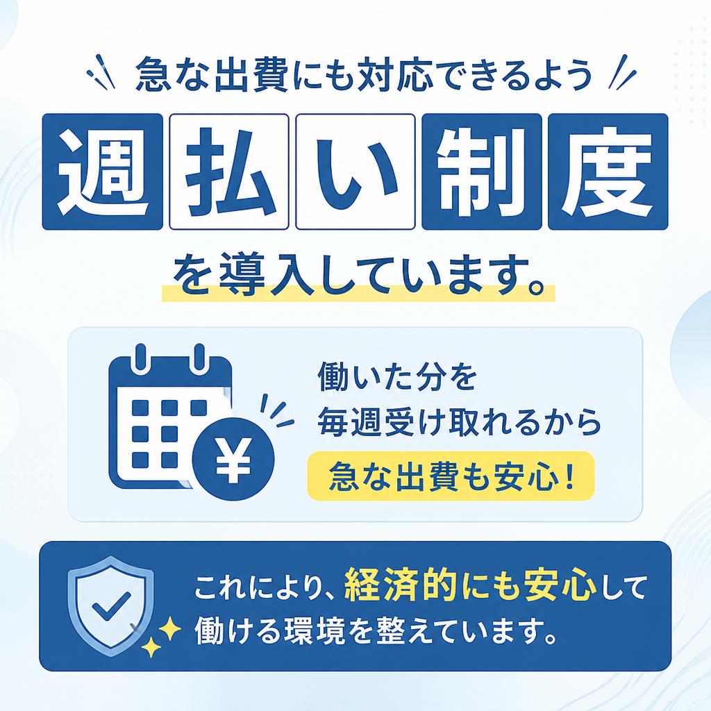 スタートしやすい週払い制度