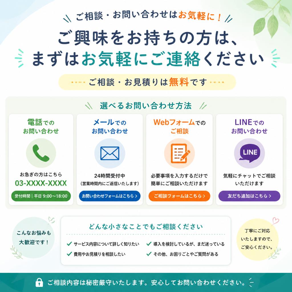 7. お問い合わせはお気軽に！