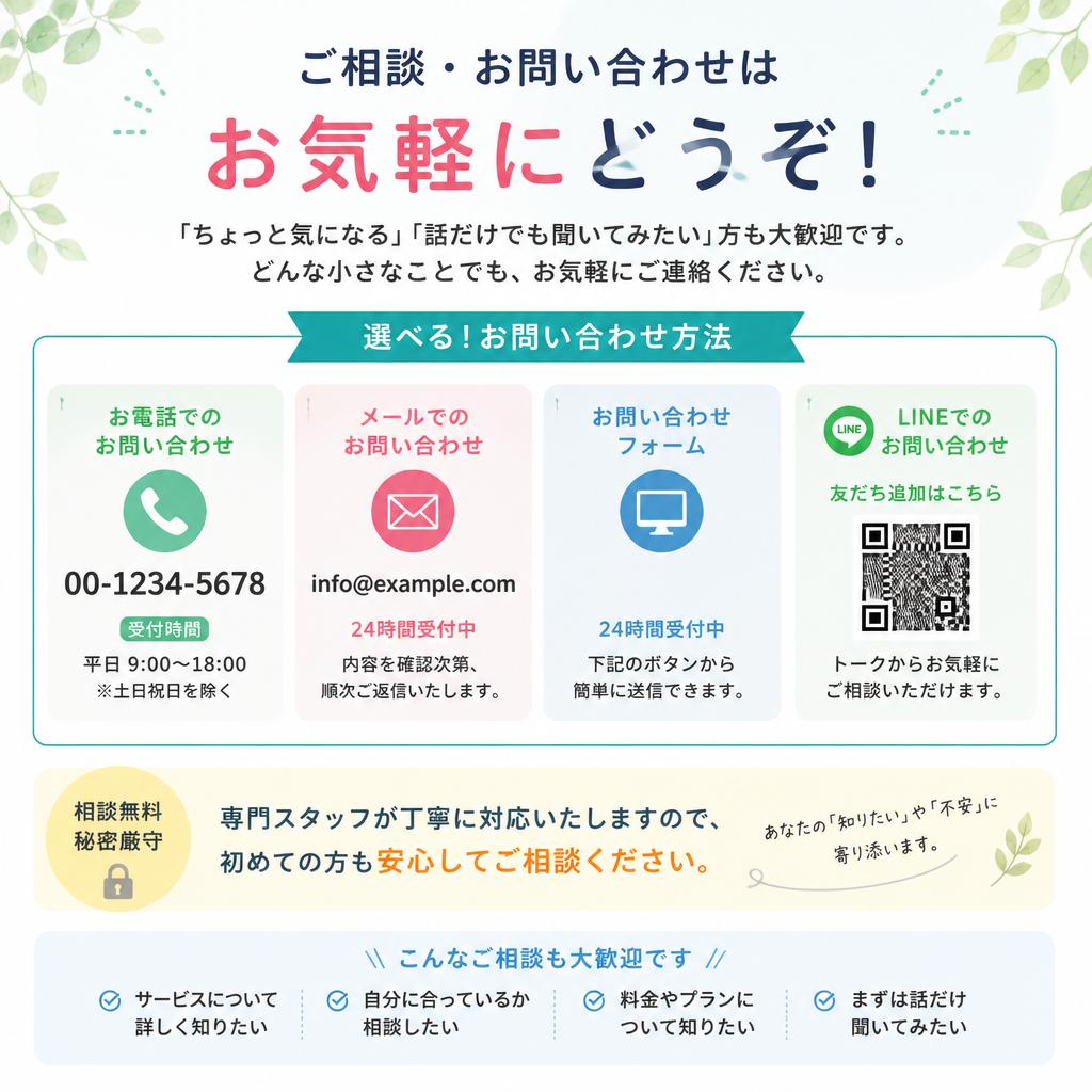 7. お問い合わせはお気軽に！